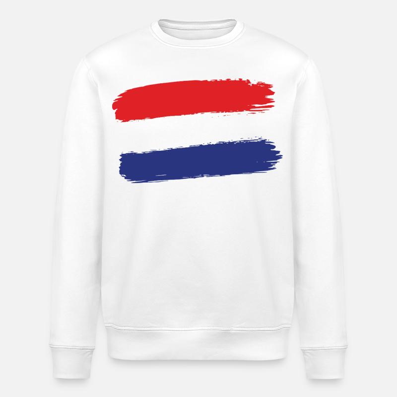 Holländische Flagge Pinselstrich - Stanley/Stella Unisex Bio-Sweatshirt ROLLER - Weiß
