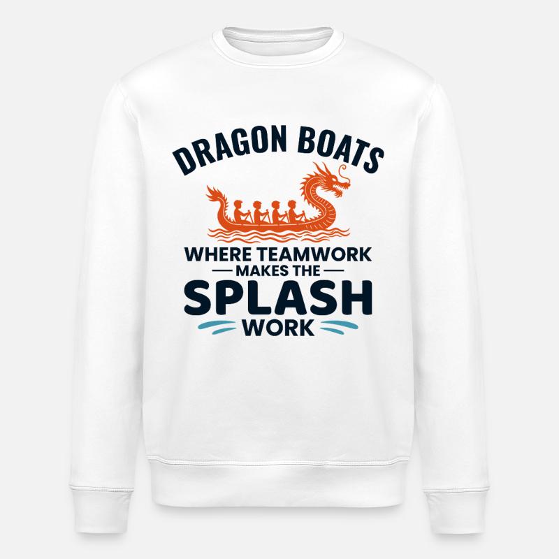 Équipage de course de bateaux-dragons - Sweat bio ROLLER Stanley/Stella Unisexe - blanc
