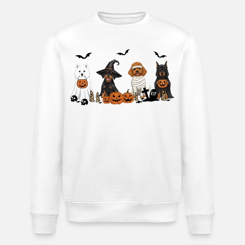 Hunde-Halloween - Stanley/Stella Unisex Bio-Sweatshirt ROLLER - Weiß