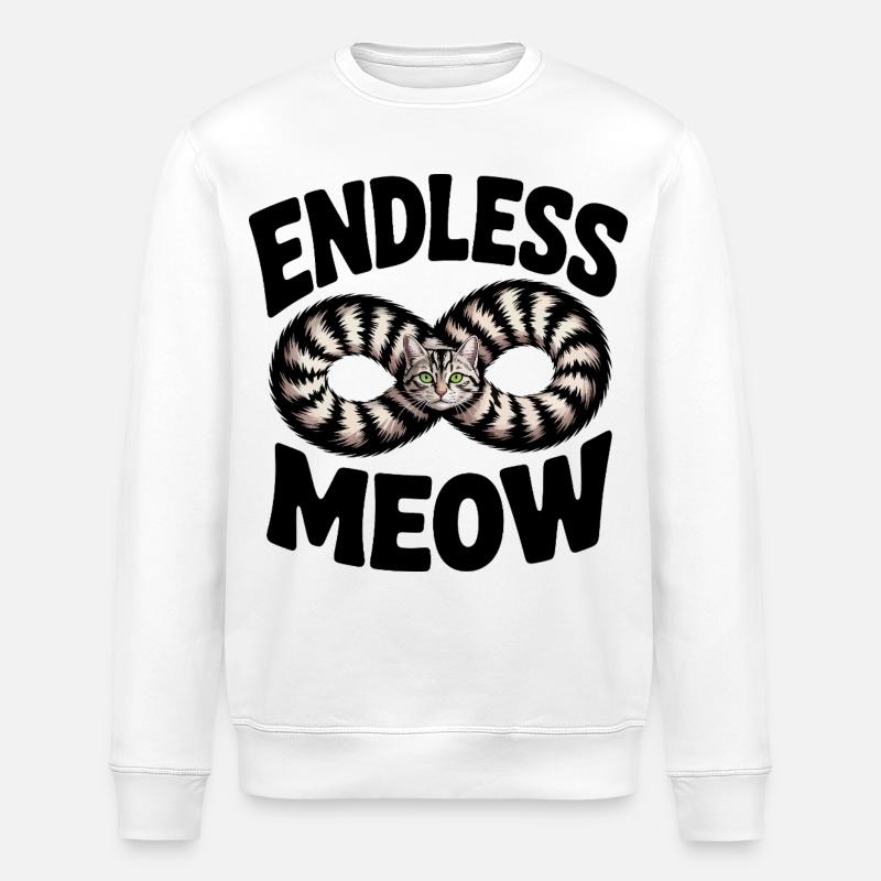 Chat miaou sans fin - Sweat bio ROLLER Stanley/Stella Unisexe - blanc