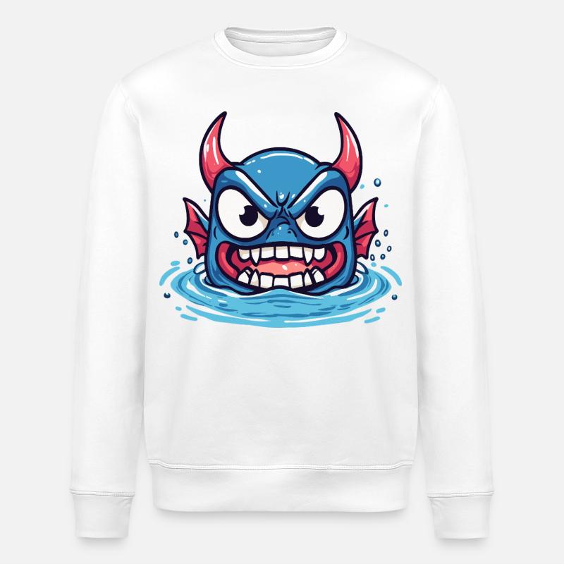 Grimmiger Wasserdämon - Stanley/Stella Unisex Bio-Sweatshirt ROLLER - Weiß