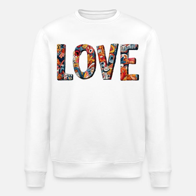 Conception créative de graffitis LOVE - Sweat bio ROLLER Stanley/Stella Unisexe - blanc