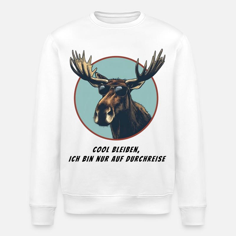 Moose Emil - juste de passage - Sweat bio ROLLER Stanley/Stella Unisexe - blanc
