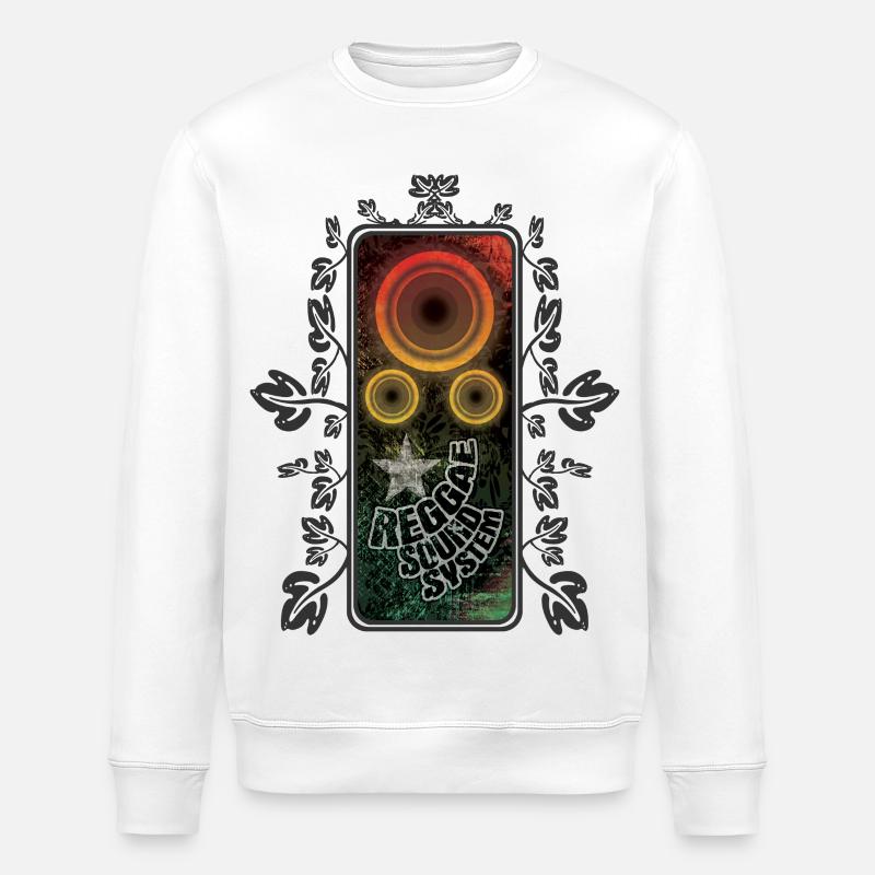 Reggae Spruch mit Lautsprechern - Stanley/Stella Unisex Bio-Sweatshirt ROLLER - Weiß