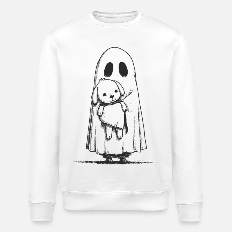 Doggy & Ghost - Stanley/Stella Unisex Bio-Sweatshirt ROLLER - Weiß