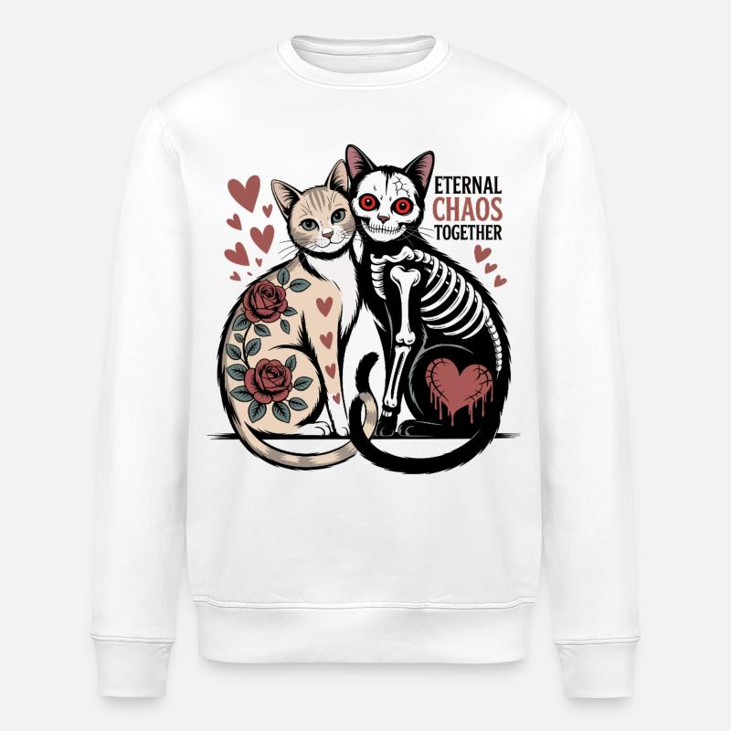 Chats du Chaos éternel - Sweat bio ROLLER Stanley/Stella Unisexe - blanc