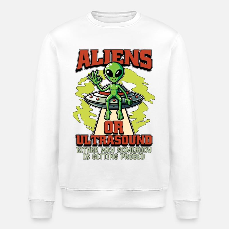 Échographiste extraterrestre ou échographie - Sweat bio ROLLER Stanley/Stella Unisexe - blanc