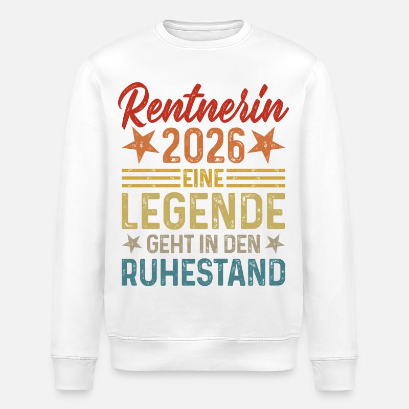 Pensioner 2026 A legend is retiring - Stanley/Stella ROLLER Unisex Organic Sweatshirt - white
