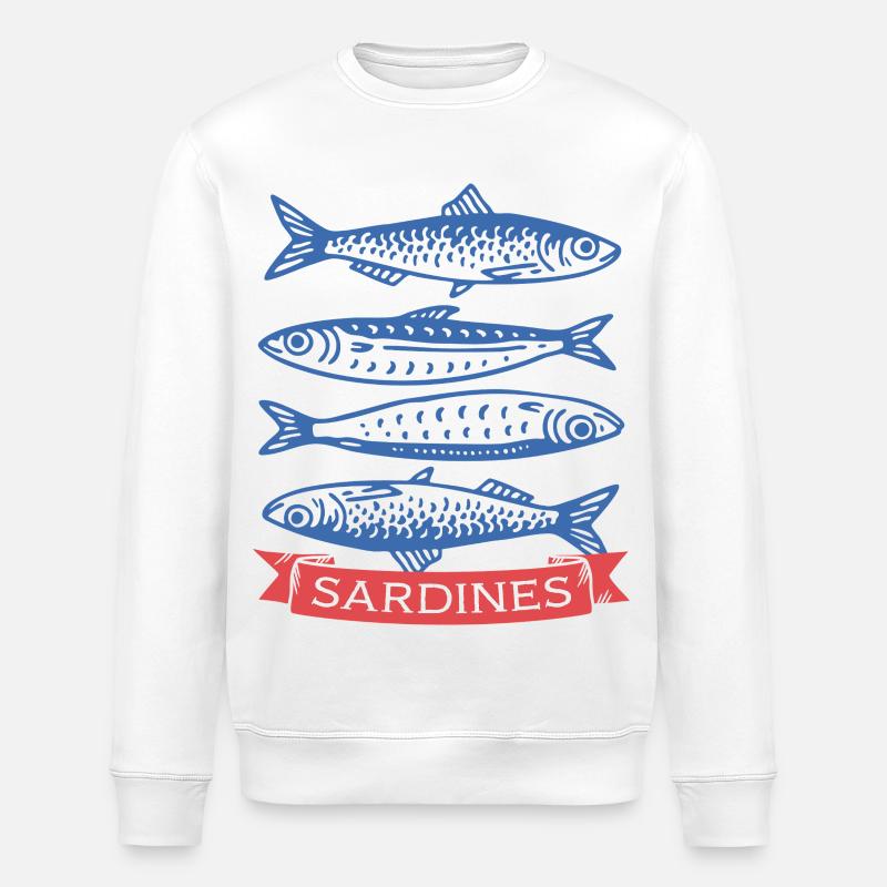 Sardines - Sweat bio ROLLER Stanley/Stella Unisexe - blanc
