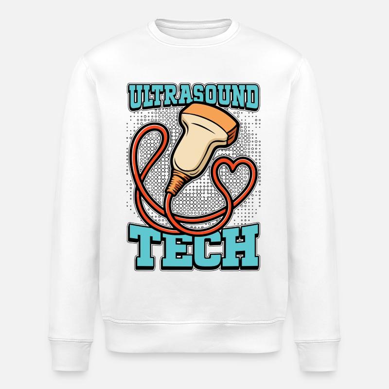 Sonographer Ultrasound Tech Sonography Xray Tech - Stanley/Stella ROLLER Unisex Organic Sweatshirt - white