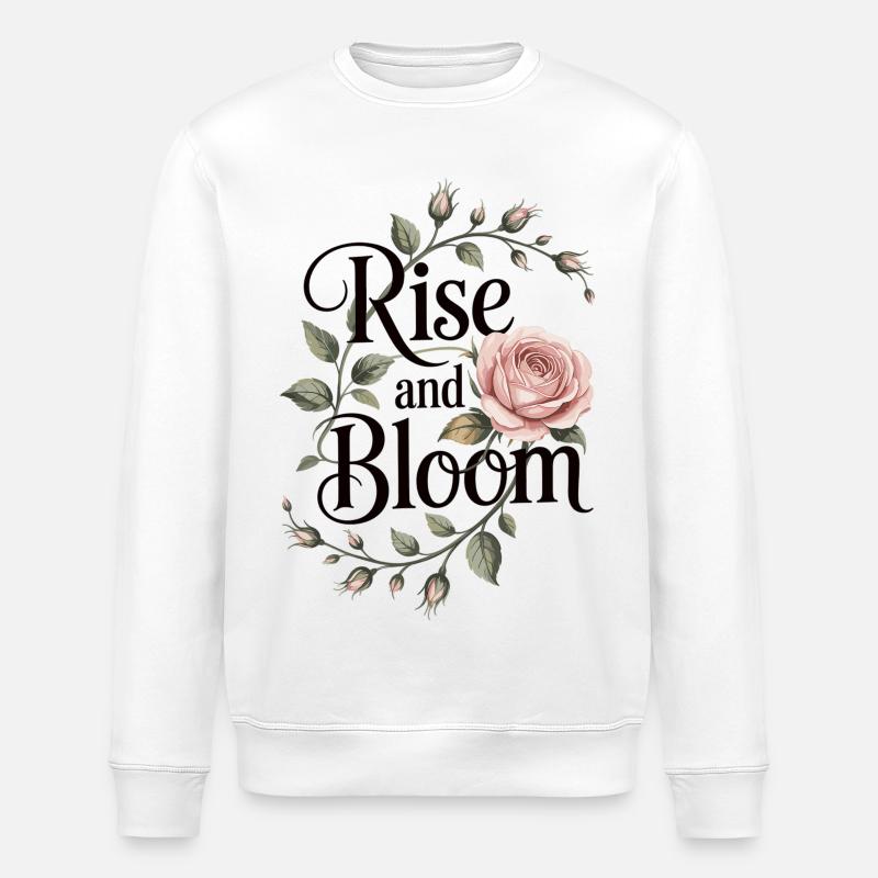 Elégante chemise fleurie avec rose - Sweat bio ROLLER Stanley/Stella Unisexe - blanc