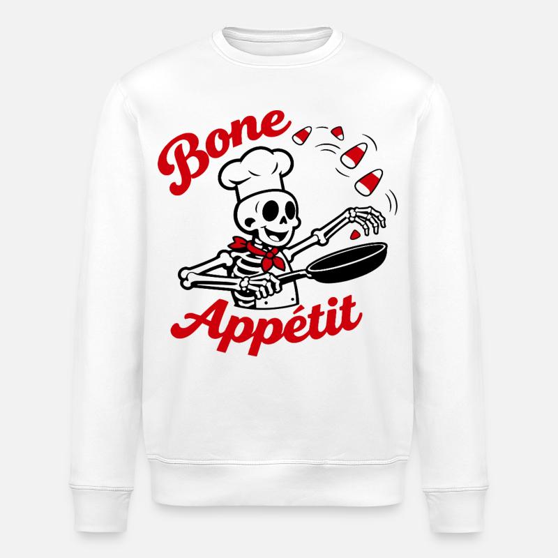 Conception de t-shirt Skull Chef - Sweat bio ROLLER Stanley/Stella Unisexe - blanc