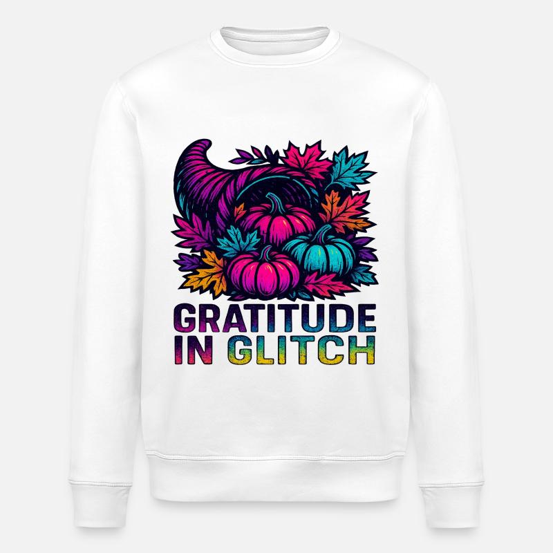 Glitchcore Thanksgiving - Sweat bio ROLLER Stanley/Stella Unisexe - blanc