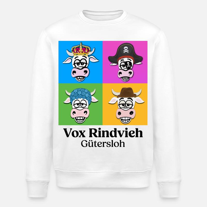 Kuhquartett-VR mit Text - Stanley/Stella Unisex Bio-Sweatshirt ROLLER - Weiß