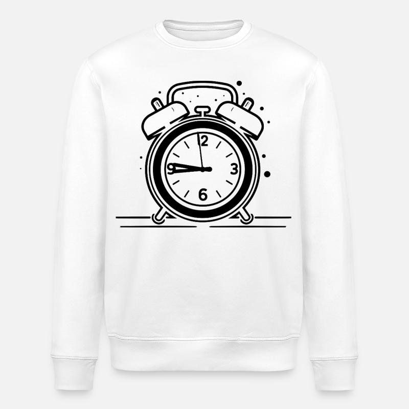 Wecker Uhr - Stanley/Stella Unisex Bio-Sweatshirt ROLLER - Weiß