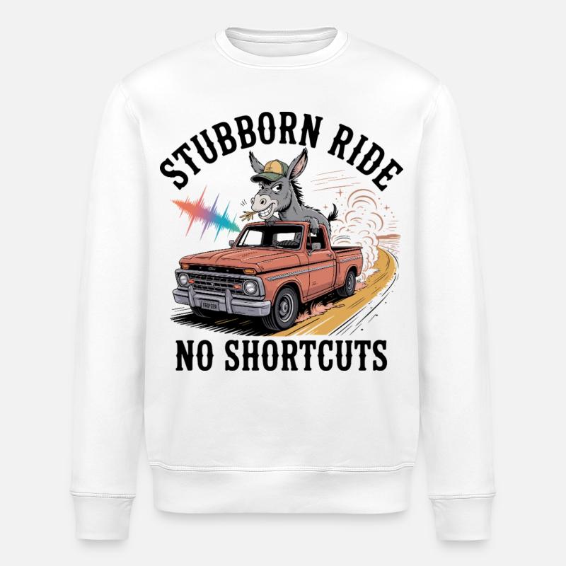 Sturer Maultier auf Abholspur - Stanley/Stella Unisex Bio-Sweatshirt ROLLER - Weiß