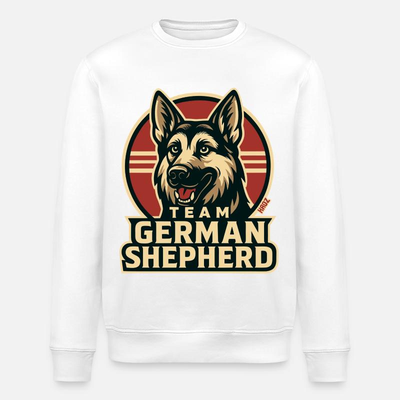 Team German Shepherd - Stanley/Stella ROLLER Unisex Organic Sweatshirt - white