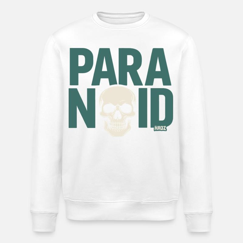 Crâne paranoïaque - Sweat bio ROLLER Stanley/Stella Unisexe - blanc