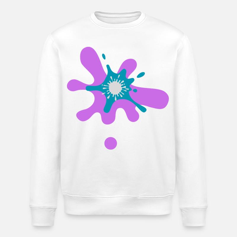 Impression d'éclaboussures de peinture abstraite - Sweat bio ROLLER Stanley/Stella Unisexe - blanc