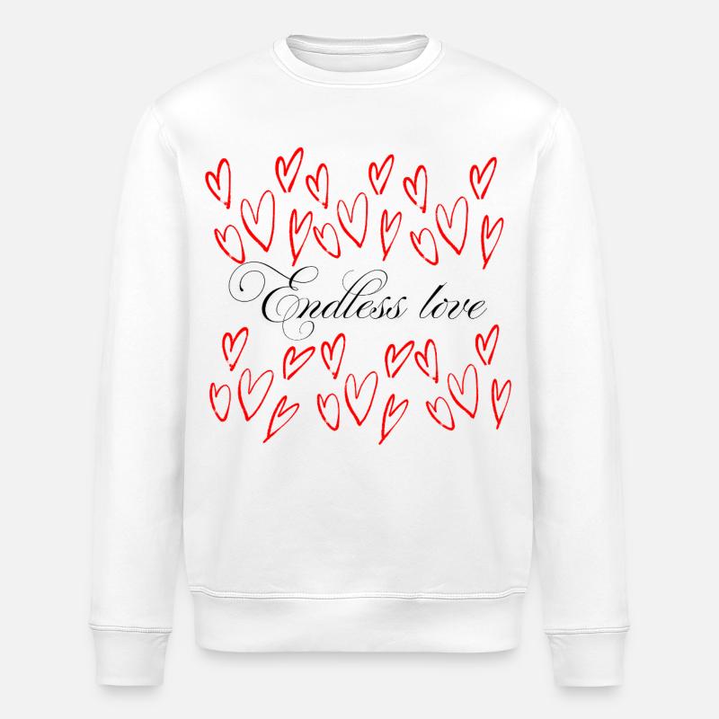 Endlose Liebe - Herzen Schwarm  - Stanley/Stella Unisex Bio-Sweatshirt ROLLER - Weiß