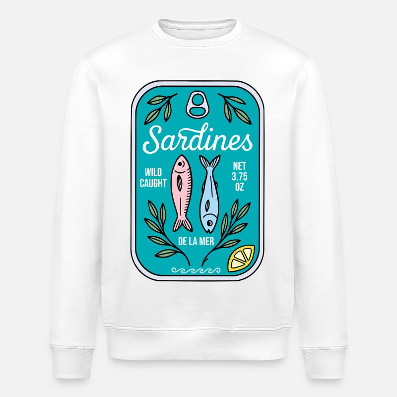 Sardines - Sweat bio ROLLER Stanley/Stella Unisexe - blanc
