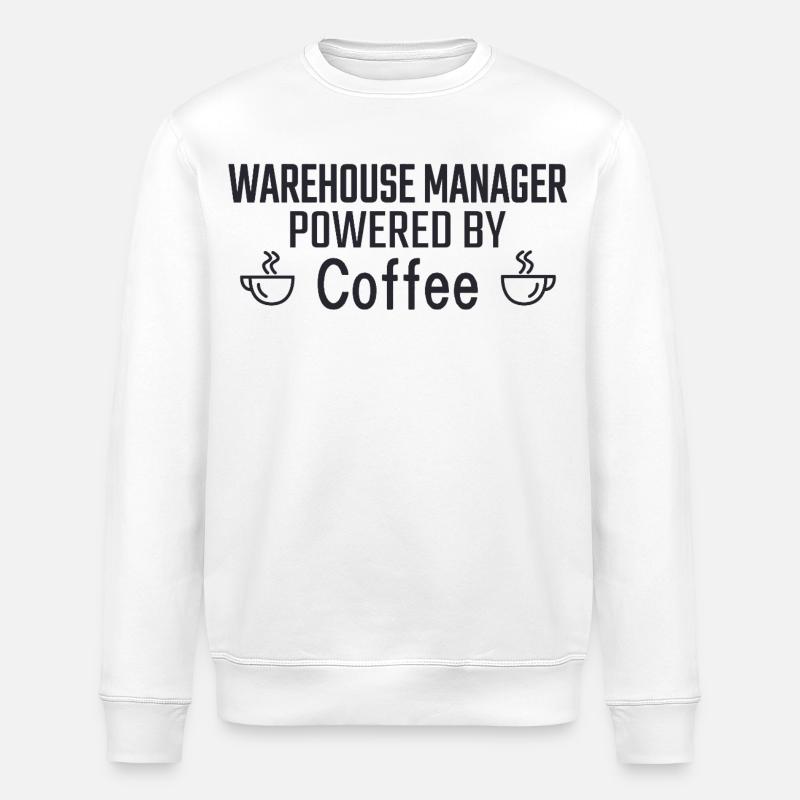 Warehouse Manager Powered By Coffee - Stanley/Stella Unisex Bio-Sweatshirt ROLLER - Weiß