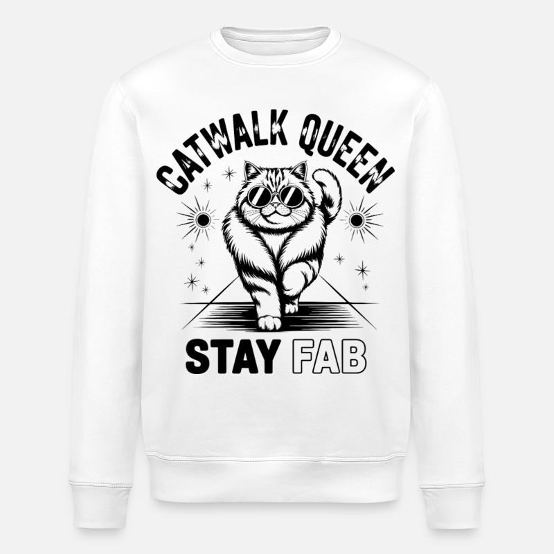 Catwalk Queen Stay Fab - Stanley/Stella Unisex Bio-Sweatshirt ROLLER - Weiß