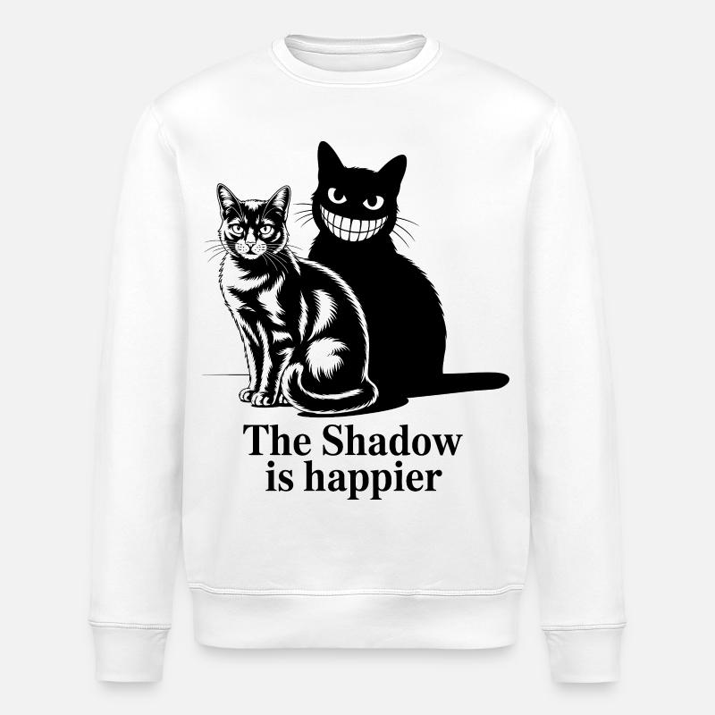 Shadow Cats Silhouette Duo - Stanley/Stella Unisex Bio-Sweatshirt ROLLER - Weiß