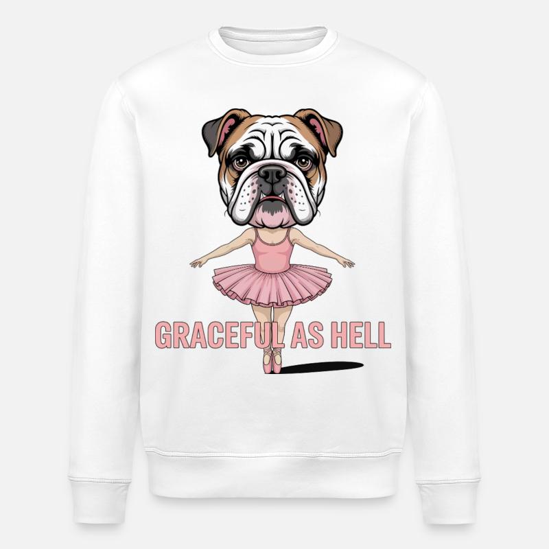 Ballerine bouledogue : gracieuse comme l’enfer - Sweat bio ROLLER Stanley/Stella Unisexe - blanc