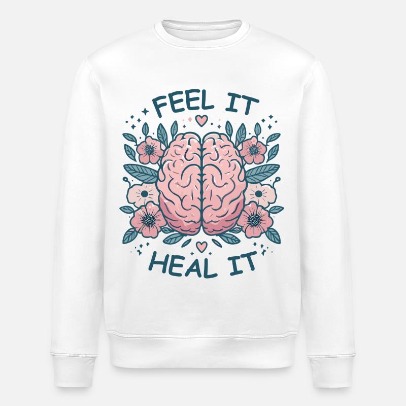 Mindset Motivation Healing Mindfulness Relaxation - Stanley/Stella ROLLER Unisex Organic Sweatshirt - white