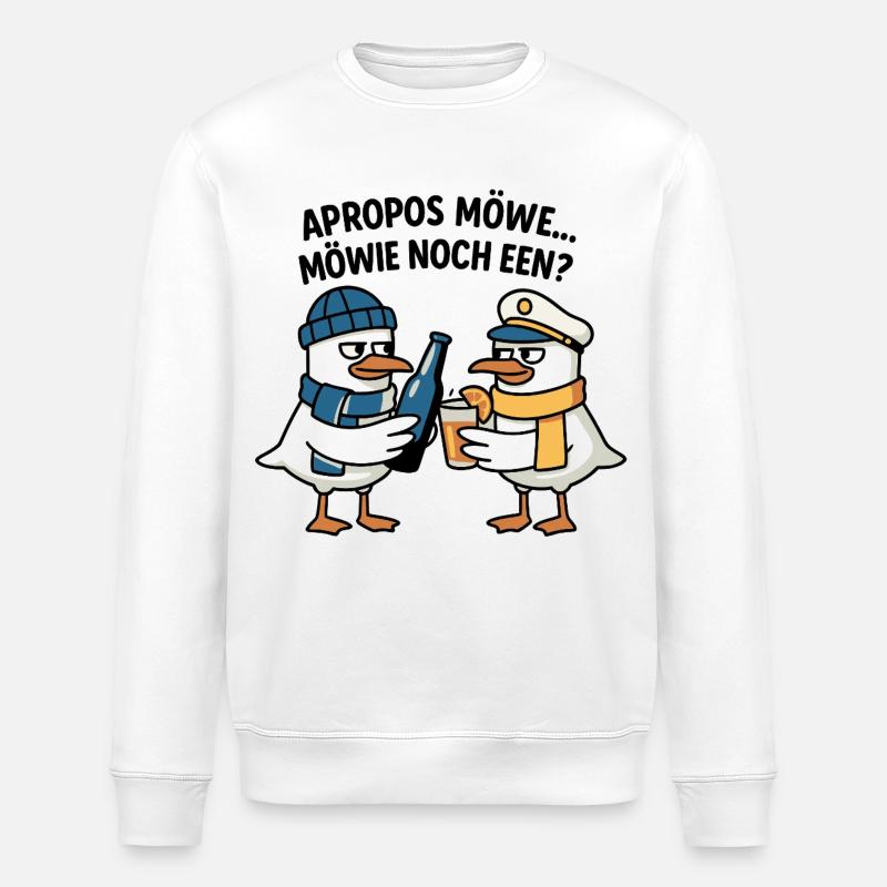 Möwen Prost am Meer - Stanley/Stella Unisex Bio-Sweatshirt ROLLER - Weiß