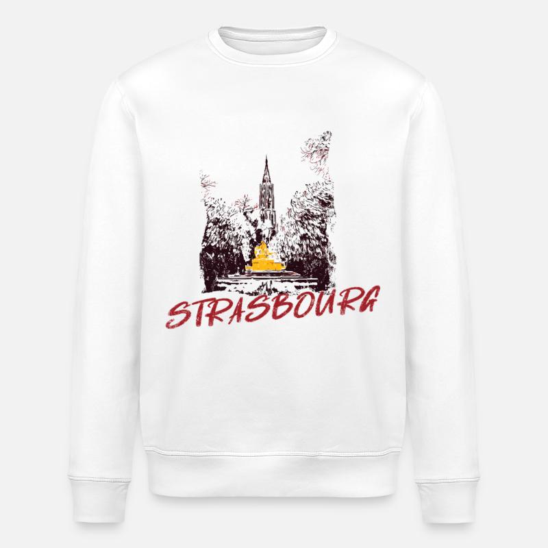 Cathédrale de Strasbourg – Illustration duotone - Sweat bio ROLLER Stanley/Stella Unisexe - blanc