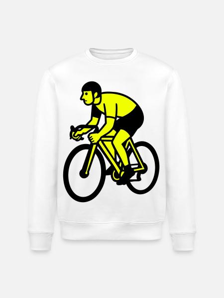 Neonrad Silhouette Radfahrer - Stanley/Stella Unisex Bio-Sweatshirt ROLLER - Weiß