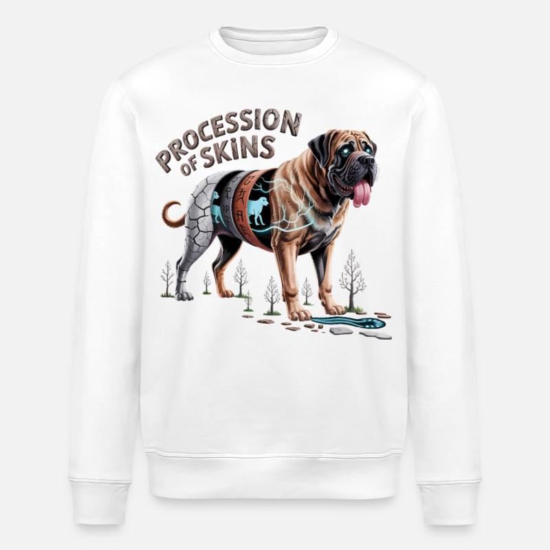 Cyborg-Mastiff-Hautschichten - Stanley/Stella Unisex Bio-Sweatshirt ROLLER - Weiß