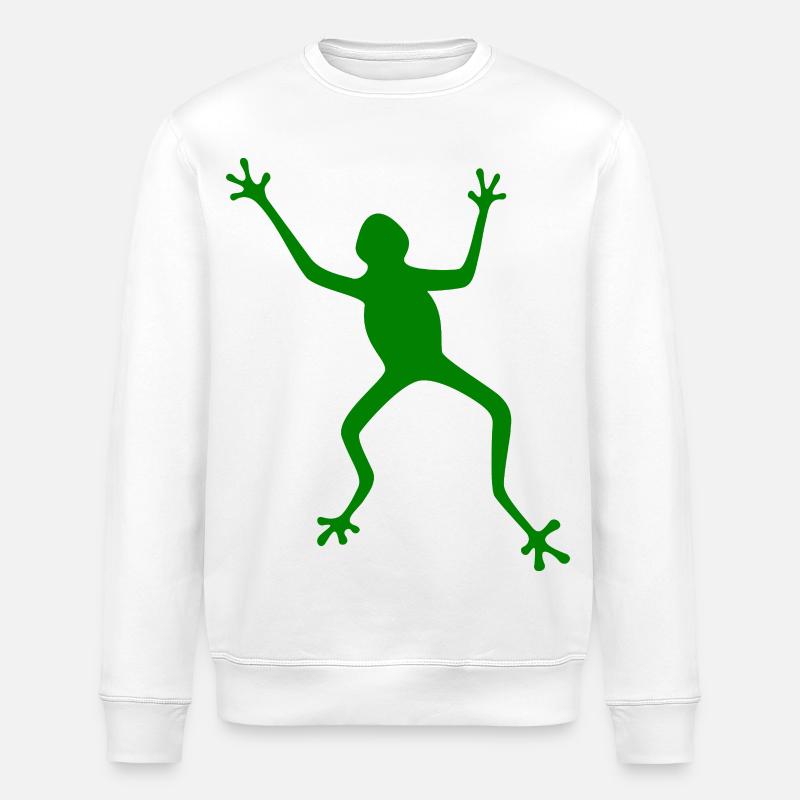 Frosch Silhouette: Tropisch, Regenwald - Stanley/Stella Unisex Bio-Sweatshirt ROLLER - Weiß