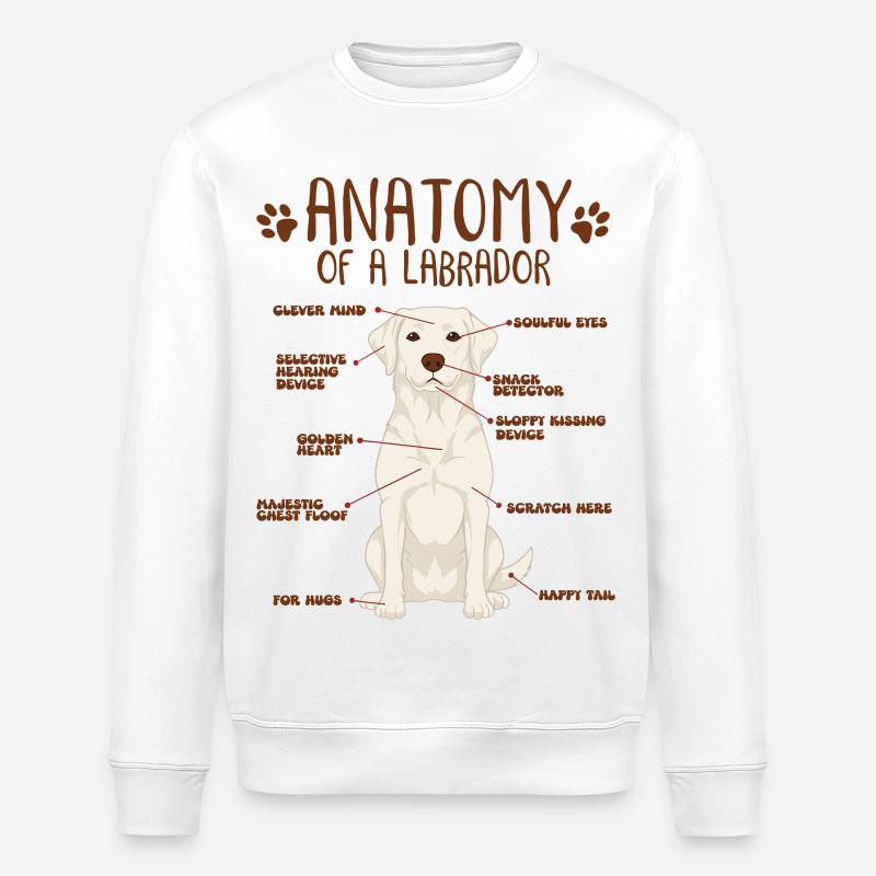 Anatomie d’un labrador blanc - Sweat bio ROLLER Stanley/Stella Unisexe - blanc