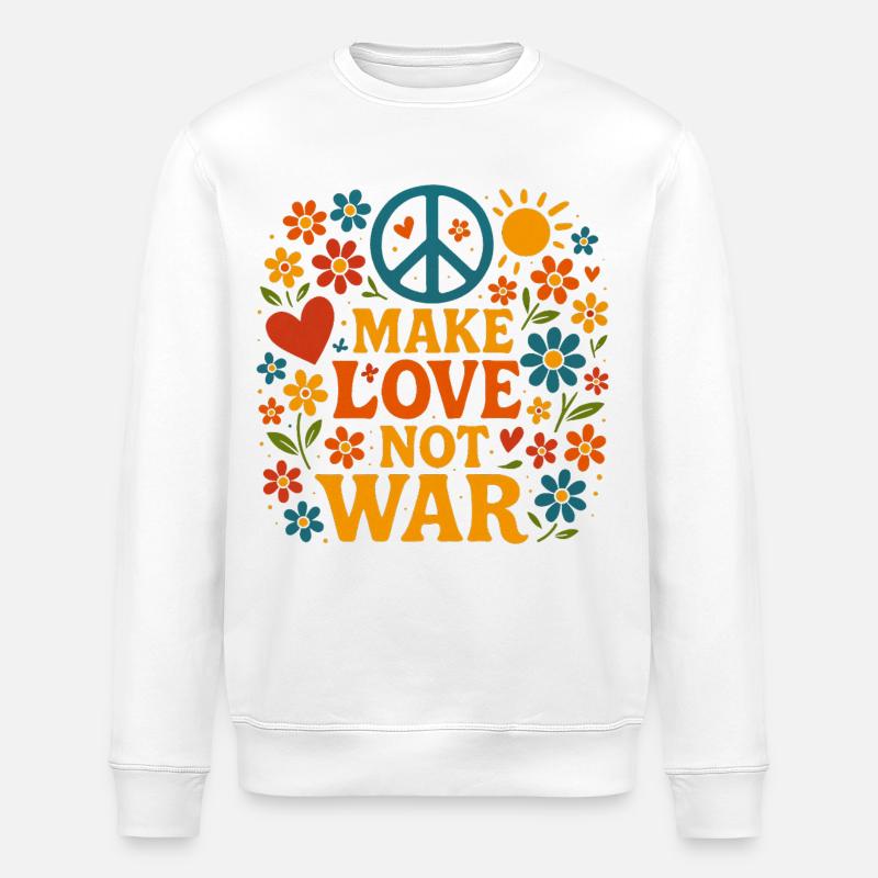 Für Frieden - gegen Krieg | Friedensbotschaft - Stanley/Stella Unisex Bio-Sweatshirt ROLLER - Weiß