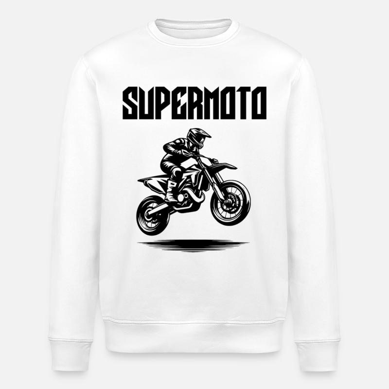 Conception Supermotard - Sweat bio ROLLER Stanley/Stella Unisexe - blanc