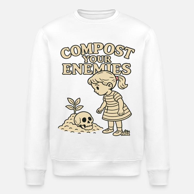 Kompostiere deine Feinde - Stanley/Stella Unisex Bio-Sweatshirt ROLLER - Weiß