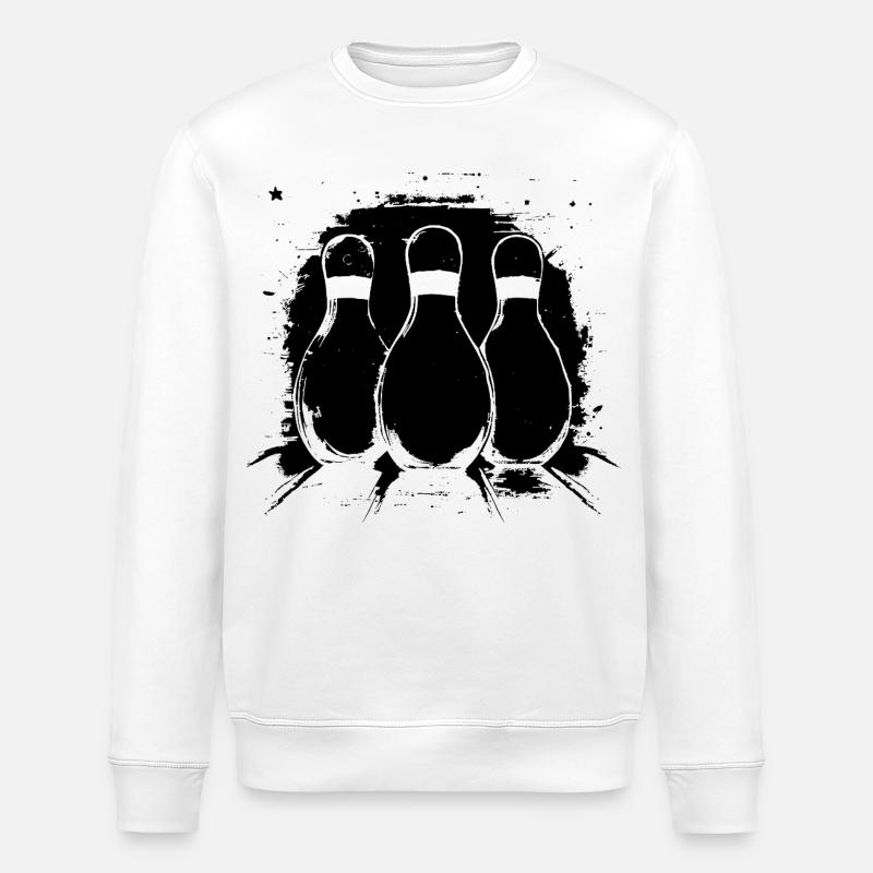 Bowling Graphics - Stanley/Stella ROLLER Unisex Organic Sweatshirt - white