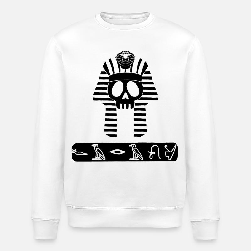 Schädel des Schwarzen Pharaos - Stanley/Stella Unisex Bio-Sweatshirt ROLLER - Weiß