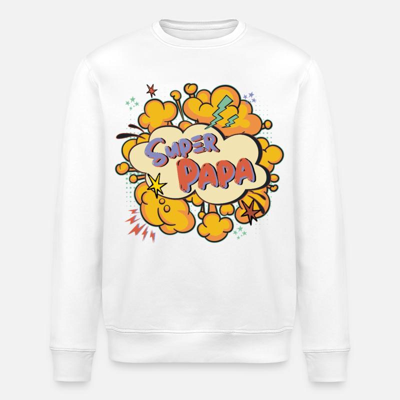 Super papa Comic Explosion - Sweat bio ROLLER Stanley/Stella Unisexe - blanc