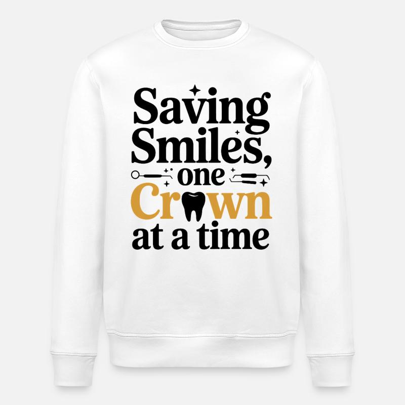 Dentallabortechniker Kronenmacher Design - Stanley/Stella Unisex Bio-Sweatshirt ROLLER - Weiß