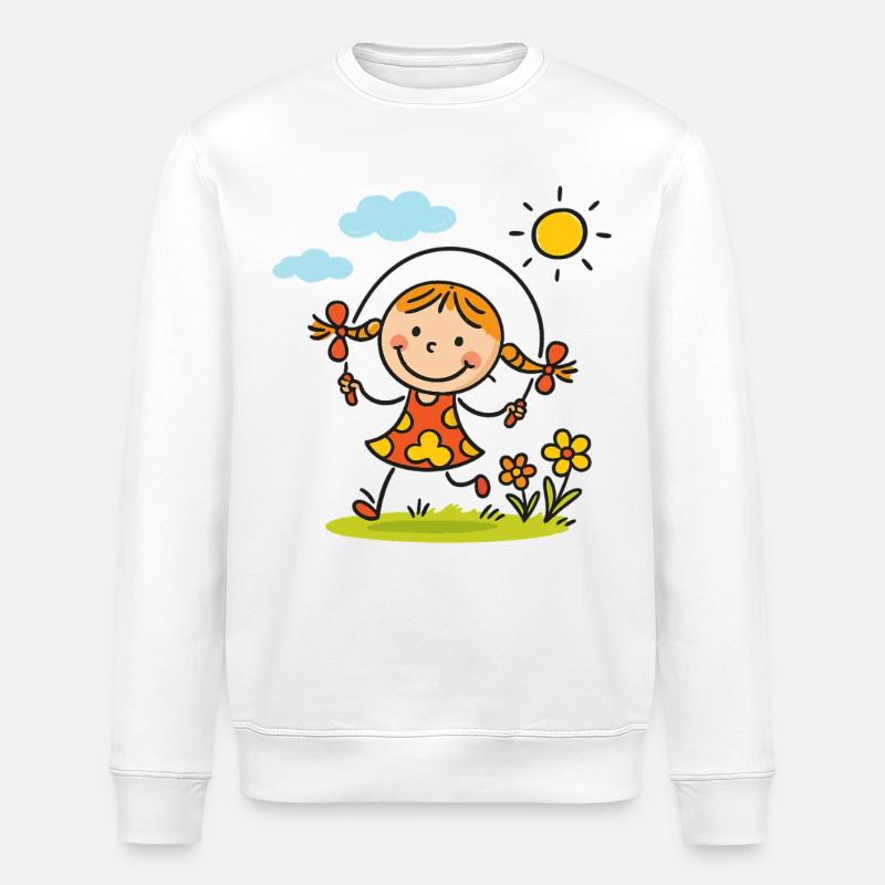 Sunny Skip Gartenmädchen - Stanley/Stella Unisex Bio-Sweatshirt ROLLER - Weiß