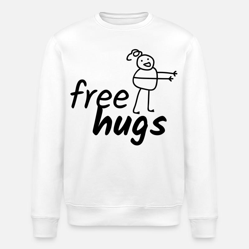 free hugs - Stanley/Stella ROLLER Unisex Organic Sweatshirt - white