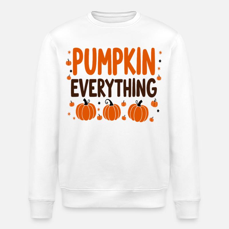 Pumpkin Everything Fall October - Stanley/Stella ROLLER Unisex Organic Sweatshirt - white