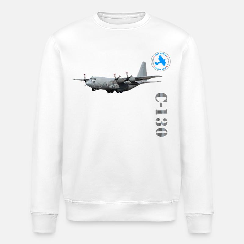 C-130 Transportflugzeug - Stanley/Stella Unisex Bio-Sweatshirt ROLLER - Weiß