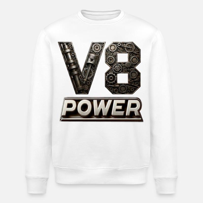 Puissance du V8 - Sweat bio ROLLER Stanley/Stella Unisexe - blanc