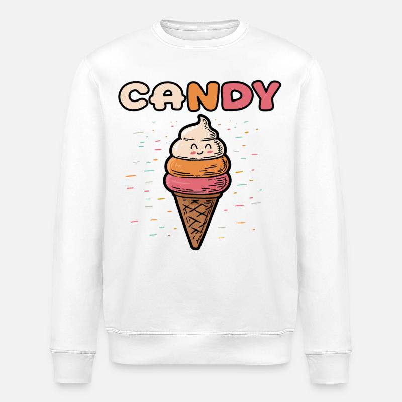 Eiscreme - candy - Stanley/Stella Unisex Bio-Sweatshirt ROLLER - Weiß