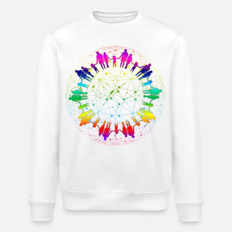 Regenbogen Netz der Gemeinschaft - Stanley/Stella Unisex Bio-Sweatshirt ROLLER - Weiß